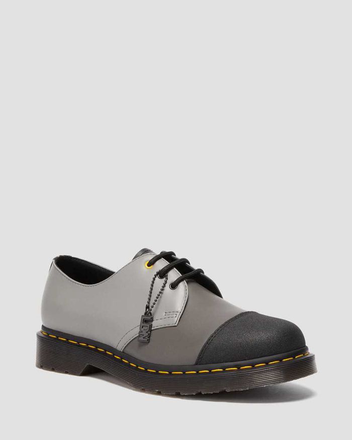 Dr Martens Womens 1461 London Smooth Leather Oxfords Grey - 85034JONS